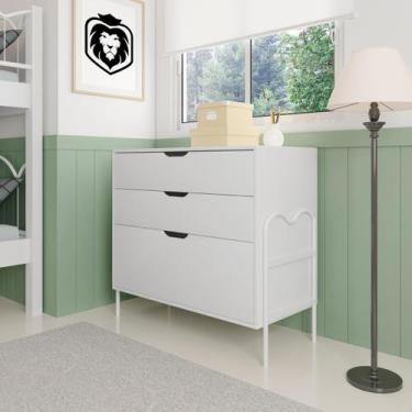 Imagem de Cômoda 3 Gavetas Cor Marrom Preto/Nature Oasis Estilo Retrô - Lion Loj