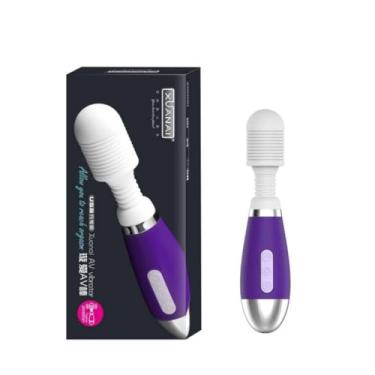 Imagem de Estimulador Super Varinha Mágica Com 10 Modos De Vibração Brinquedo Erótico Multifuncional [ROXO]