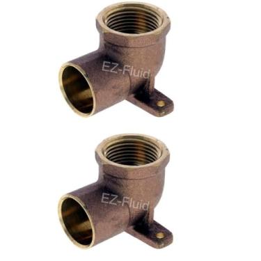 Imagem de EZ-Fluid 1/5.1 cm Nominal Copper Sweat X 1/5.1 cm Fip Threaded Drop Ear Elbow Fitting C by F, LF Brass Shower Drop Era 90 graus Cotovelo com soquete de suor e acessórios de encanamento rosca fêmea (2)