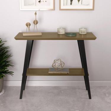 Imagem de Aparador Davi 90x30 Tampo MDF 30mm pé em Madeira Freijó/Pés Preto - Of