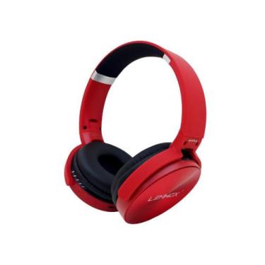 Imagem de Fone ouvido bluetooth s/ fio lehmox lef-950 dobrável c/ microfone verm