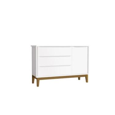 Imagem de Comoda Sapateira Theo Classic Branco Fosco pés madeira - RELLER