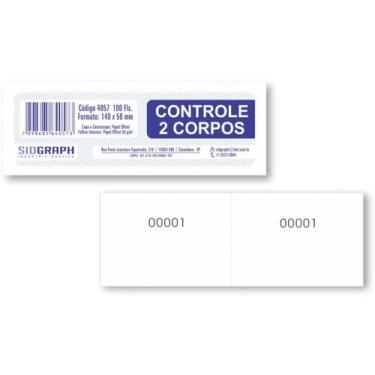 Imagem de Bloco sidgraph controle 2 corpos 100 fls - pt c/ 20