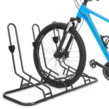Imagem de Kinghouse Suporte de bicicleta de chão para 3 bicicletas, suporte de bicicleta, protege freio a disco e desviador, suporte de bicicleta para garagem interna e externa, adequado para estrada/crianças