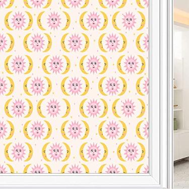 Imagem de Película de janela de privacidade de flores, textura de estilo floral, filme de vidro para sala de estar e escritório em casa, L90 x C 190 cm