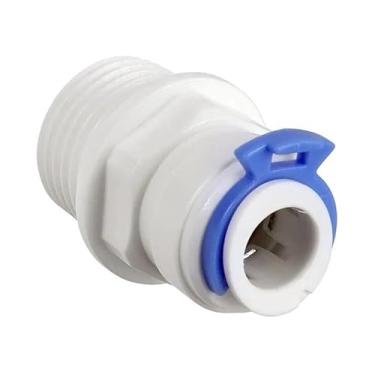 Imagem de Conector Rosca Macho 20MM Conexão Reta Engate Rápido Rosca P/Mangueira 1/4 Purificadores IBBL, Electrolux, Consul, Masterfrio, Top Life, Aquanew
