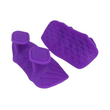 Imagem de menolana 2 peças de alças para levantamento de peso, barra de proteção para as mãos, alças de ginástica para exercícios de levantamento de peso, terra, Roxo