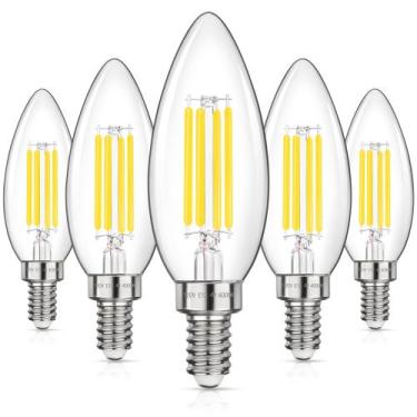 Imagem de Lâmpadas LED Chandelier GGOYING 4W 4000K E12 Candle, pacote com 5