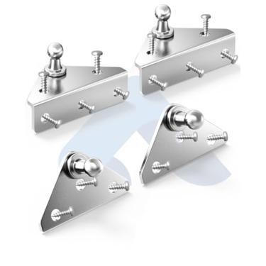 Imagem de 10 mm de suporte de pino de esfera para suportes de gás, suporte de elevação de amortecedores, mola, preto, 4 peças, inclui 16 parafusos