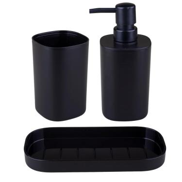 Imagem de Kit Pia de Banheiro 3 Peças Rayco Preto