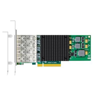 Imagem de GLOTRENDS Placa de rede ST7322 SFP+ de 4 portas 10 GB com controlador Broadcom BCM57840, interface PCIe 3.0 X8