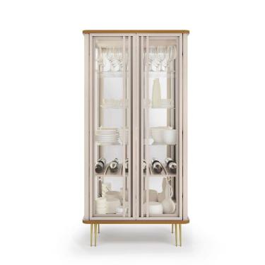 Imagem de Cristaleira Crystal Led Com Espelho Prateleiras e 2 Portas Vidro 180x90-EdeCasaMoveis