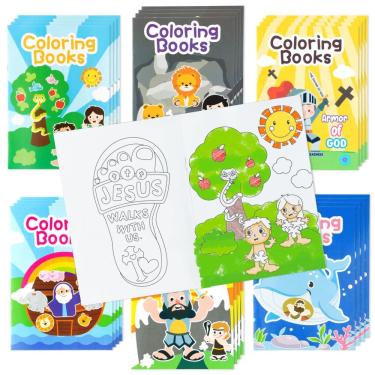 Imagem de Livro de colorir Zainpe Christian Bible Stories 24 unidades para crianças