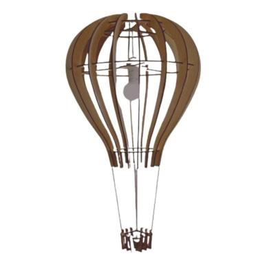 Imagem de Luminária Teto Tipo Pendente Balão Mdf - Completa Cor: Marrom