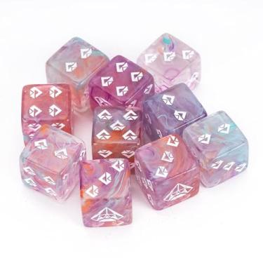 Imagem de HDdais 16MM 6 Sided Dice Set, 10pc Standard D6 Game Dice Set, Diamond Pattern, for D&D RPG Board Game or Classroom Math