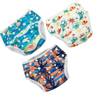 Imagem de Fraldas de natação HappyFlute – Roupa de banho infantil reutilizável e roupa de banho para recém-nascidos, crianças pequenas – Fraldas de natação perfeitas para bebês na praia e na piscina, Praia