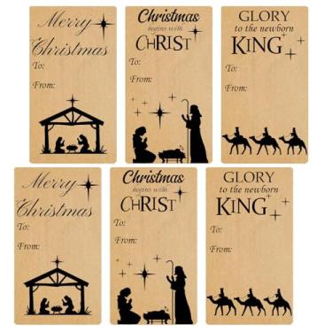 Imagem de Kraft Adesivos de Natal para Presépio 60 Peças Etiquetas de Natal Religiosas Etiquetas de Embrulho de Presépio da Sagrada Família para Presentes de Natal Pacote de Envelopes