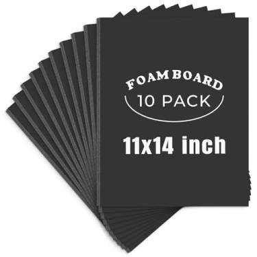 Imagem de AUEAR Pacote Com 10 Painéis De Espuma Preta 11X14, Cartolina Para Pôster, Exibição, Montagem, Impressão, Apresentação E Projetos, 3/16'' Espessura