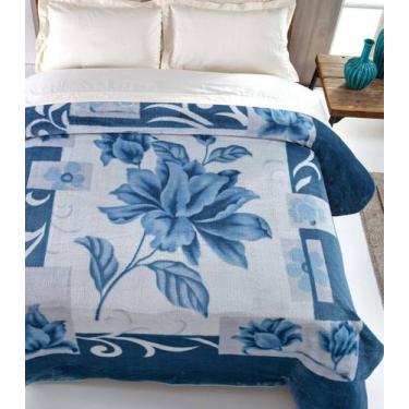 Imagem de Cobertor Casal Jolitex Kyör Plus Malbec Azul 1,80x2,20m Aconchegante e