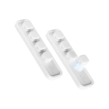 Imagem de iWALK Suporte de cabo magnético, organizador de cabos adesivos reutilizáveis para cabos de 2 a 6 mm, 4 clipes para cabos Lightning e USB C/Micro, cola em madeira, vidro, metal, mármore, pacote com 2