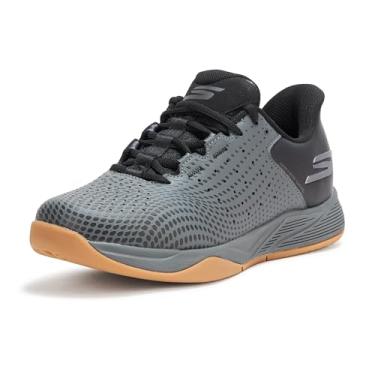 Imagem de Skechers Tênis masculino sem cadarço Viper Court Reload Hands Free, Preto/Carvão, 44