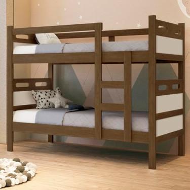 Imagem de Beliche Solteiro Robusta Em Madeira Vira Duas Camas Modernas e Elegantes (Legno/OffWhite)