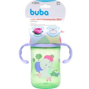 Imagem de Copo de Treinamento BUBA com Alça Removível 360 - Zoo Elefante 300ml