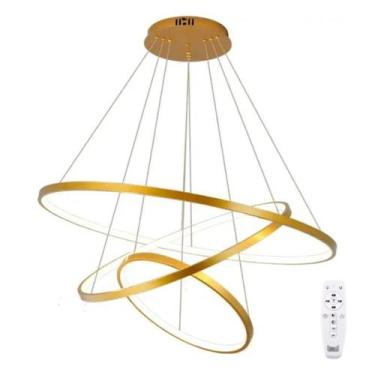 Imagem de Lustre De LED Modelo 3 Arcos Pendente Moderno Luminária Bivolt 89W Bri