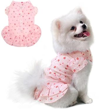 Imagem de TONY HOBY saia para cachorro com roupas de morango para cachorro pequeno médio grande rosaTONY HOBY S rosa