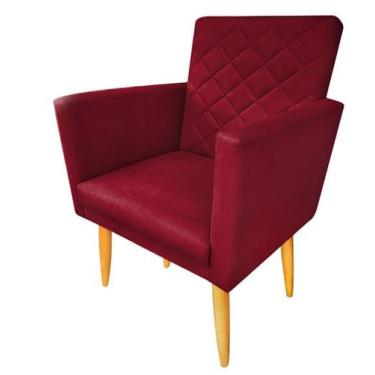 Imagem de Poltrona Maitê Suede Marsalla para leitura - JBF