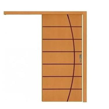 Imagem de Porta De Correr De Madeira Frisada Com Trilho 2,10x0,80