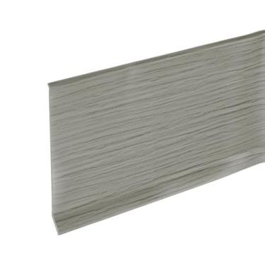 Imagem de HARFINGTON Acabamento de rodapé de 6 m x 10 cm, acabamento de moldagem flexível, base de parede de PVC autoadesiva, rodapés de base de enseada para canto de paredes, grão de madeira cinza