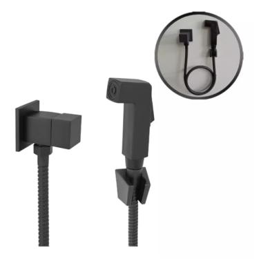 Imagem de Ducha Higiênica Intima Banheiro Quadrada com Registro 1/2 Gatilho Ergonômico Alta Pressão Mangueira Flexível 1,20m Instalação Fácil Design Moderno Ideal para Limpeza Rápida e Eficiente