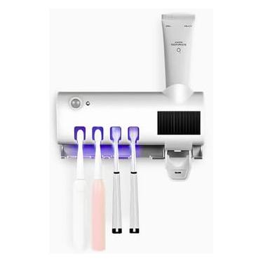 Imagem de Suporte Para Escova De Dentes Com Esterilizador Uv E Dispenser Automático De Creme Dental – Higiênico, Inteligente E Recarregável