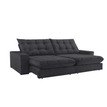 Imagem de Sofá 2 Lugares Retrátil e Reclinável Vegas Veludo Cinza 150cm - LE EST