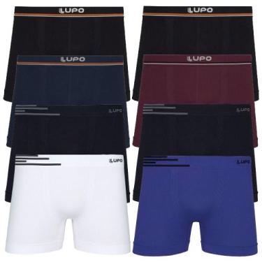 Imagem de Cueca Box Boxer Lupo Microfibra Kit Com 8 Sem Costura Nf, M, Sortido