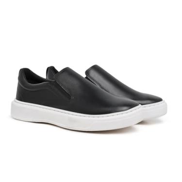 Imagem de Tênis Slip On Masculino Sapatenis Casual Sem Cadarço Confortavel Moderno e Elegante (Preto, BR, Adulto, Numérico, 44)