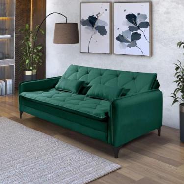 Imagem de Sofá Reclinável Cama Yara Suede 3 Lugares Confortável Casa Imperial - 