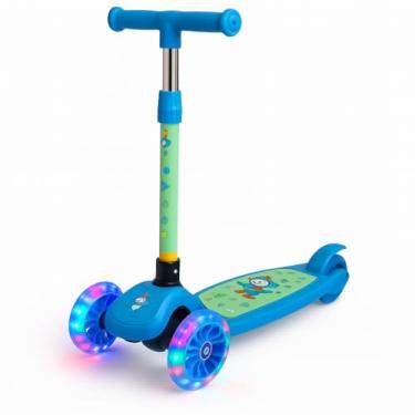Imagem de Patinete Infantil 3 Rodas com Estampa Divertida – Modelo Rosa ou Azul, Estável e Seguro para Crianças (Azul)