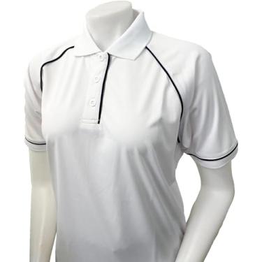Imagem de Smitty | VBS-402 | Camisa de vôlei de malha de desempenho premium feminina branca | Camisa árbitro profissional (GG)
