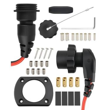 Imagem de Plugue e receptáculo de motor de pesca apto para Minn Kota 1865120 MKR-28, resistente à prova d'água, 8AWG, classificado para 60A, adequado para barco marítimo de água doce e salgada