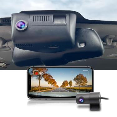 Imagem de Fitcamx Frente 2160P+Traseiro 1080P Dash Cam Adequada para Jeep Cherokee 2014-2022 (HD2-6090), OEM Fábrica Estilo, 2 Canais HD Vídeo, WiFi & APP, Loop Gravação, G-Sensor, Fácil de Usar, 128GB Cartão