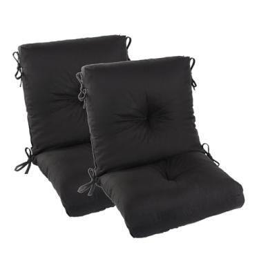 Imagem de LYLNBYWK Conjunto de 2 almofadas para cadeira de jantar de pátio, almofadas grossas para cadeira de balanço para ambientes externos, respirável e resistente ao desbotamento, 50,8 x 50,8 x 12,7 cm