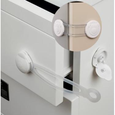 Imagem de Kit 4 Travas de Gavetas e Armários Segurança para Crianças e Bebês Linha Premium M5 Armarinhos (4 Un)