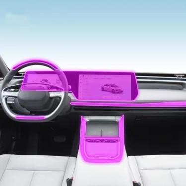 Imagem de XIUXIYING Console central interior do carro película protetora TPU transparente adesivo anti-arranhões tela LCD PPF, para Xpeng G9 2024