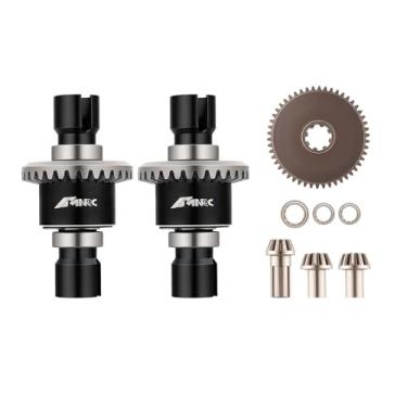 Imagem de NMNRC Steel 2PCS Differential Diff & Input Spur Gear Compatible with HyperGO 1/16 H16BM H16PL H16GT H16DR 16207 16208 16209 16210 1/14 14209 14210 14301 14303 Upgrades Part Black