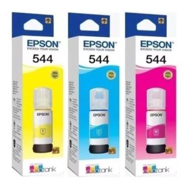 Imagem de KIT 3 REFIL TINTA ORIGINAL (lacrada) COMPATIVEL PARA T544 L3110 L3250 