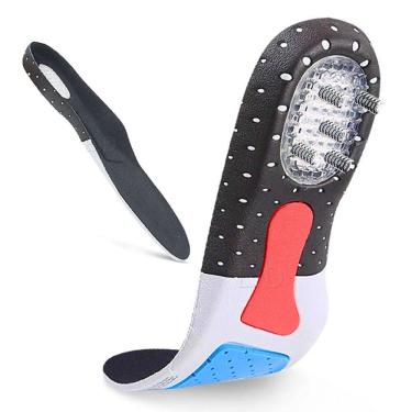 Imagem de Palmilha Ortopédica Confortável Gel Macio Alivio Imediato Pé Cansado Esporão Calcaneo Fascite  Tenis Sapato Esporte Tamanho 41-46