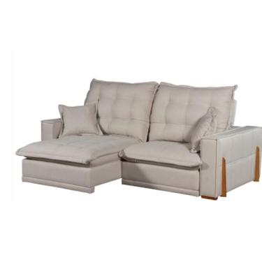 Imagem de Sofá Retratil e Reclinável com Molas Ensacadas 220cm Alan Bege - Nasal