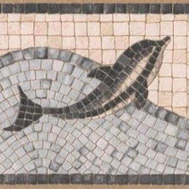 Imagem de Papel de parede Borda Mosaico Golfinho 12,7 cm x 38,1 cm 49068